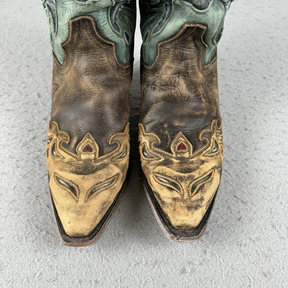 Vtg Dan Post Bluebird Snip Toe Women's 6.5M Leather Western Cowboy Boots DP3544 - Picture 12 of 16